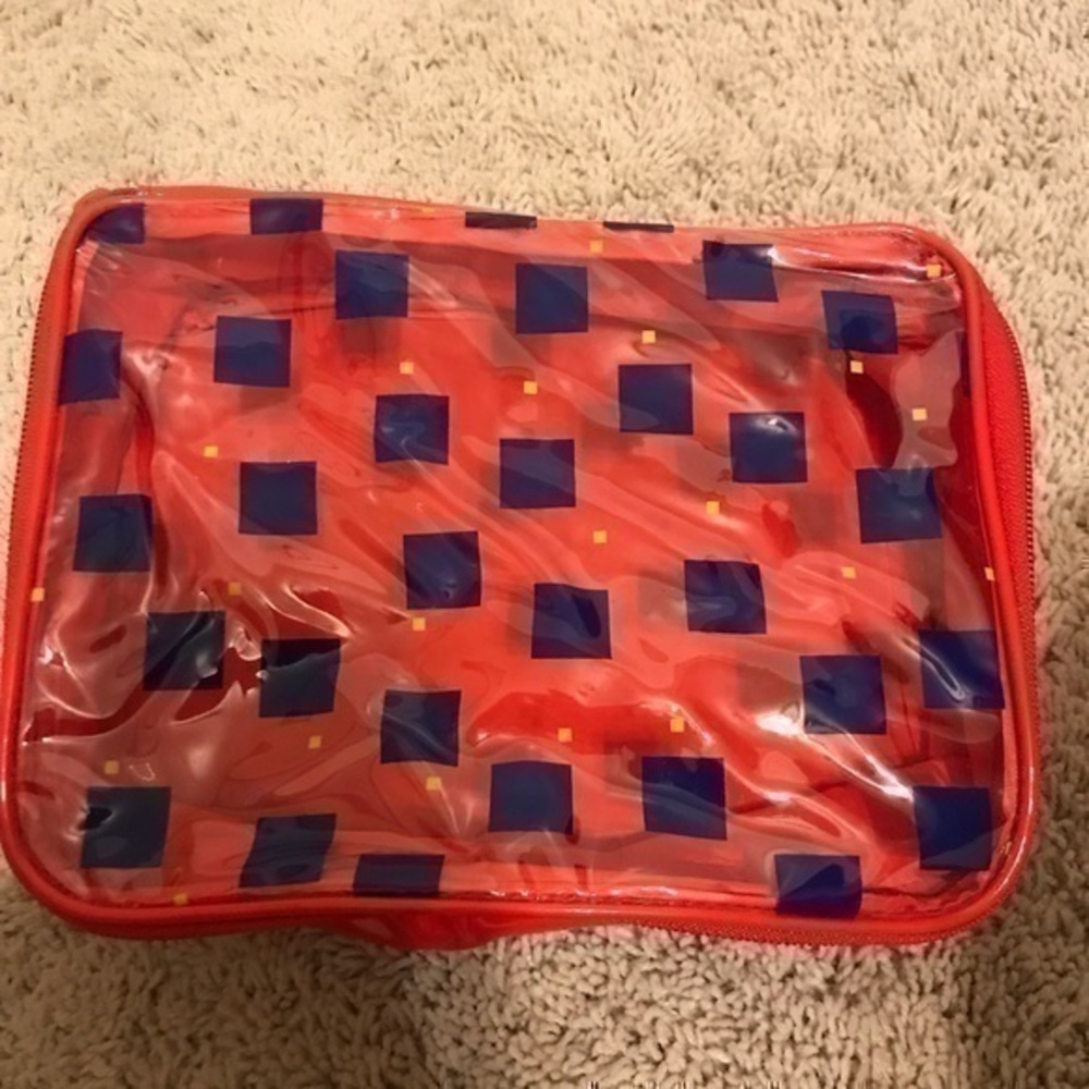 Liz Claiborne red cosmetic bag